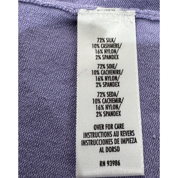 Vtg Petite Sophisticate Silk Cashmere Lavender Turtleneck Sweater Sz S Stretch - Picture 9 of 10